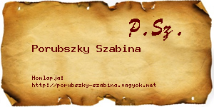Porubszky Szabina névjegykártya